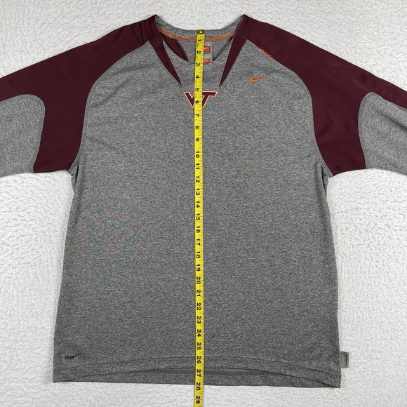 Virginia Tech Hokies Shirt Mens Large Gray Nike Team VT Football Basketball Tee - Picture 8 of 16